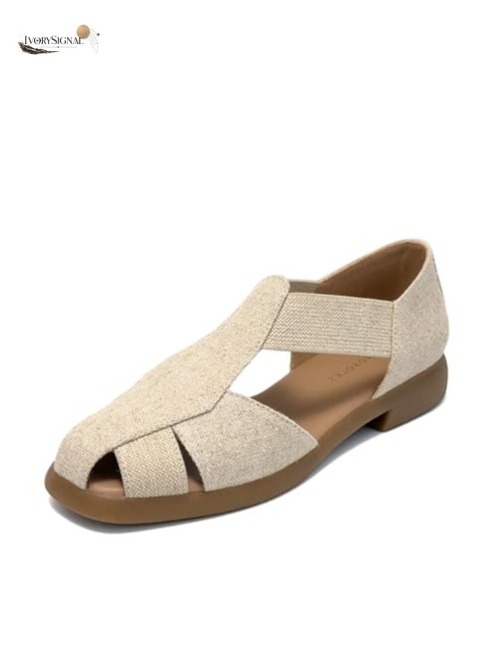 Aerosoles Women's 4give Linen Fisherman Sandals Flat Slip On Ankle Strap